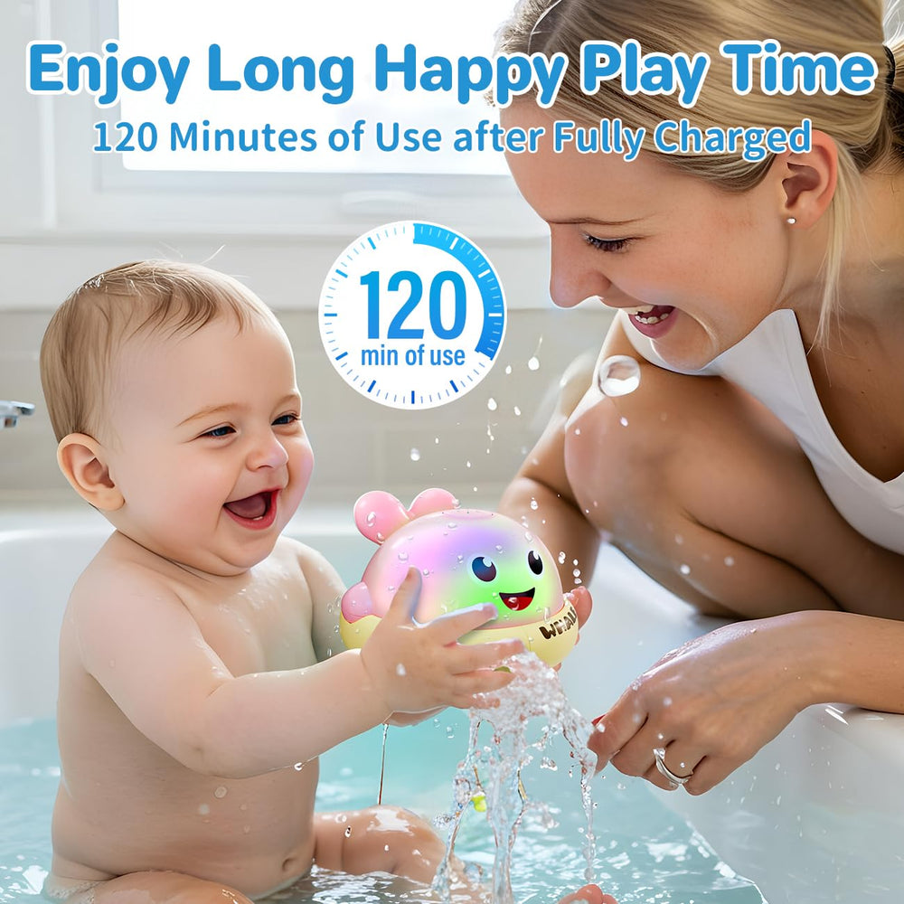 SEPHIX bath toy doubles as pool sprinkler for summer play.