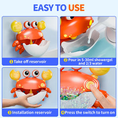 SEPHIX cartoon crab character sparks imagination during splashing bubble time.