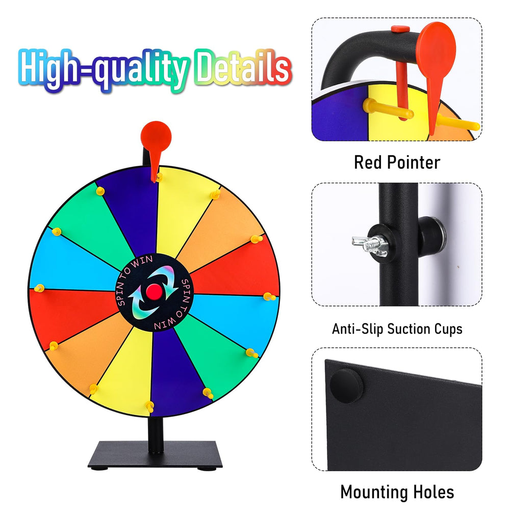 Seqiuay prize wheel colorful design adds excitement to any gathering.