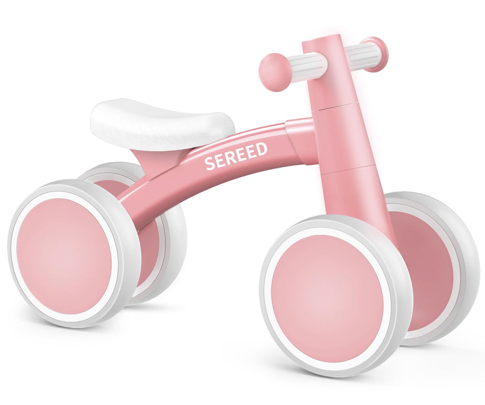 SEREED baby balance bike front view highlights lightweight frame for quick outdoor play