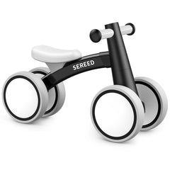 SEREED baby balance bike side view in black promotes safe early play.