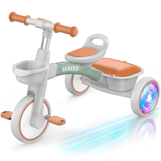SEREED tricycle assembly view showing quick setup for toddlers