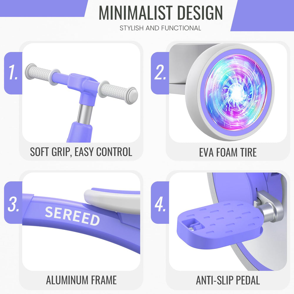 SEREED tricycle seat adjustment in purple grows with your child
