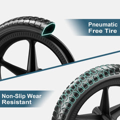SEREED EVA foam tires provide quiet, non-slip riding on various terrains