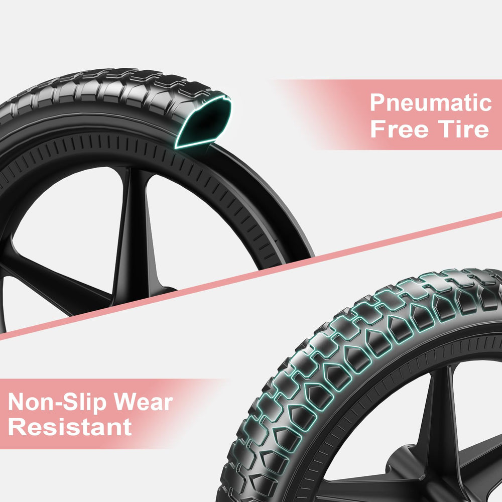 SEREED EVA foam tires provide quiet, anti-slip traction on various surfaces.
