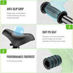 SEREED EVA tires provide quiet, non-slip rides on indoor and outdoor surfaces.