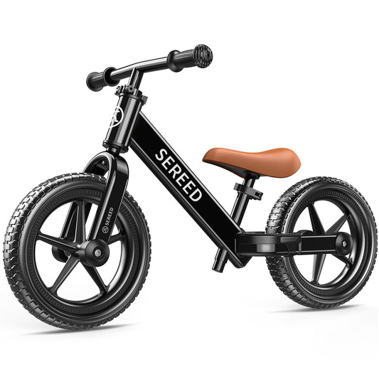 SEREED toddler balance bike frame shows a sturdy carbon steel build for durability.