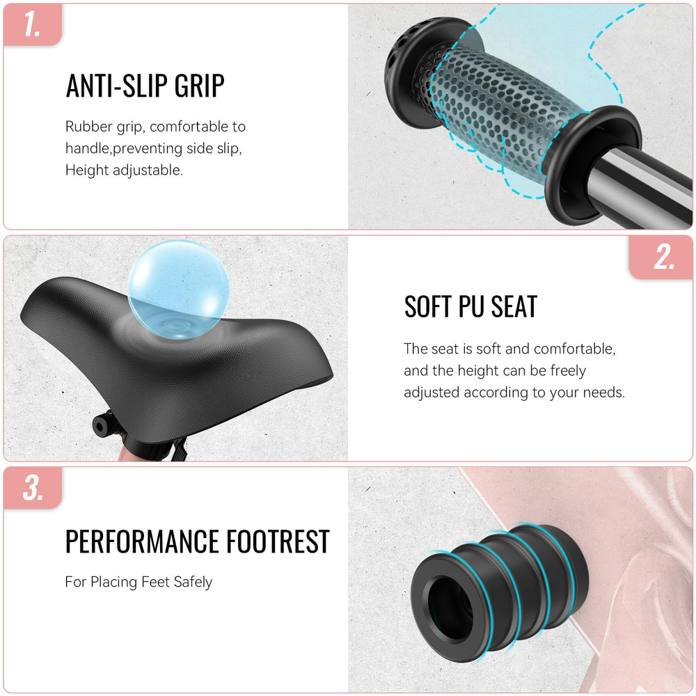 SEREED handlebar height adjustable from 19.6 to 22.5 inches for comfort.