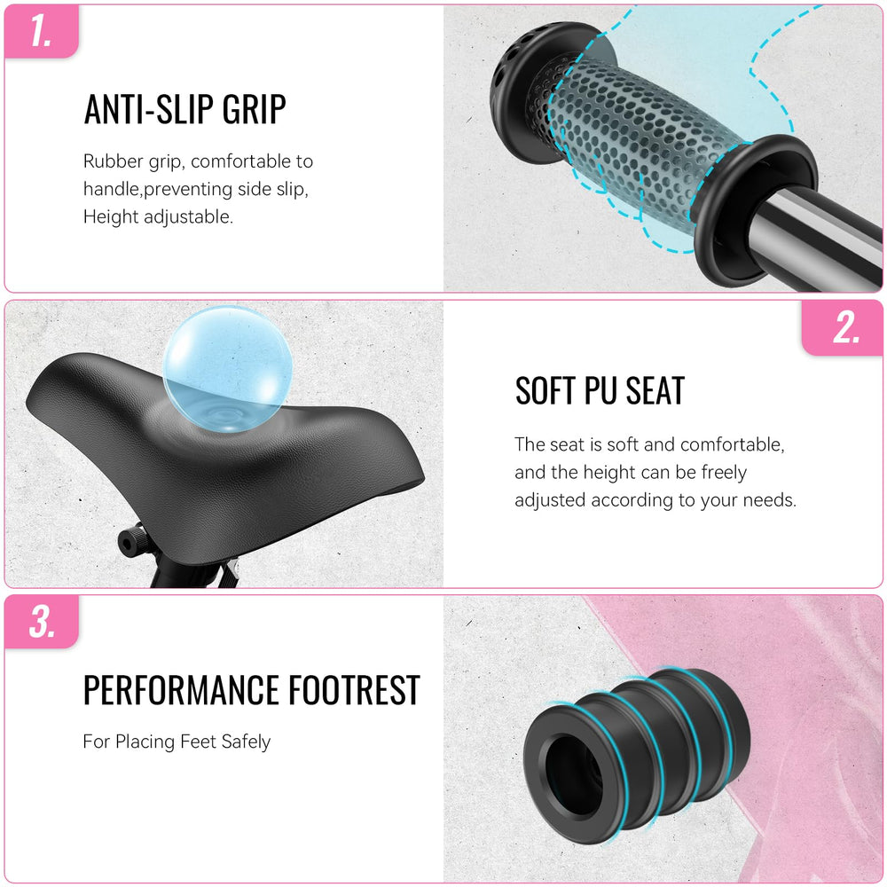 SEREED tool-free quick-release adjusts seat and handlebars.