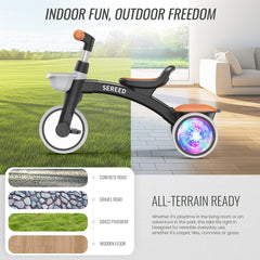SEREED black tricycle suitable for indoor and outdoor use