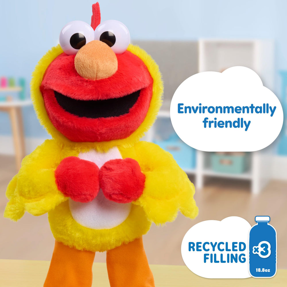 Sesame Street 13-inch Elmo plush designed for cuddles with a soft, comforting feel.