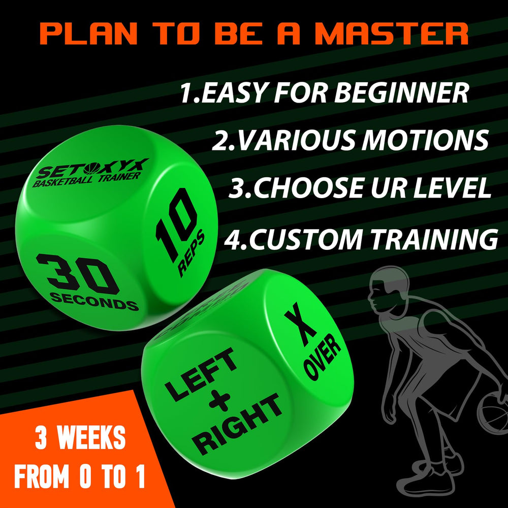 SetoxyX Basketball Dribble Dice Beginner Mode demonstrates entry level practice