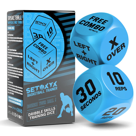 SETOXYX basketball dribble dice pack for varied practice and improved ball handling skills.