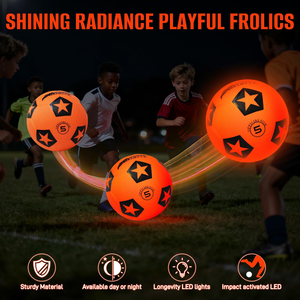 SETOXYX Light Up Soccer Ball with batteries included for ready-to-play fun.