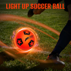 SETOXYX Light Up Soccer Ball in flight enhances visibility during night matches.