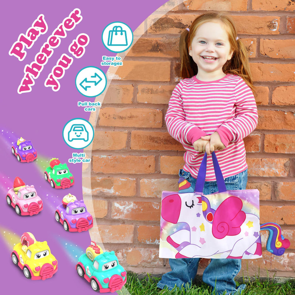 Seveclotree unicorn storage bag doubles as a play mat and organizer