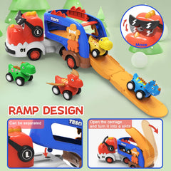 Seveclotree tyrannosaurus dino car front view with bright lights