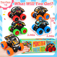 SevenQ monster trucks provide easy pull-back power that kids can master.