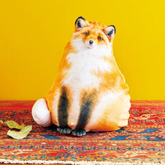 Sew Butiful fox pillow arrives vacuum-packed and expands to full cuddly plush.