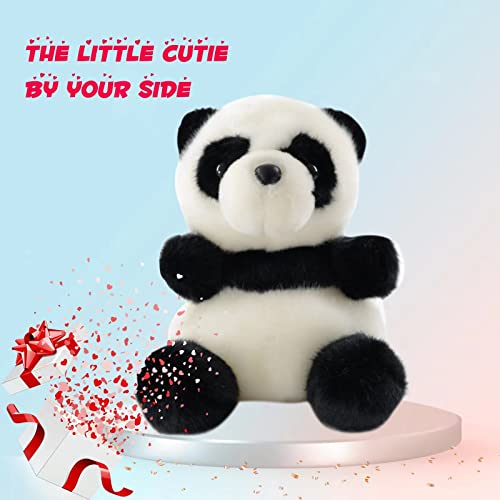 Sew Butiful panda plush in a backpack for playful on-the-go fun