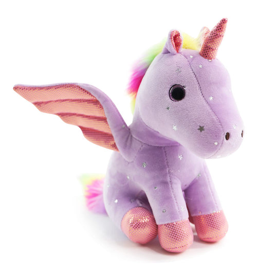 Sew Butiful unicorn plush pink with iridescent mane for cozy bedtime cuddles