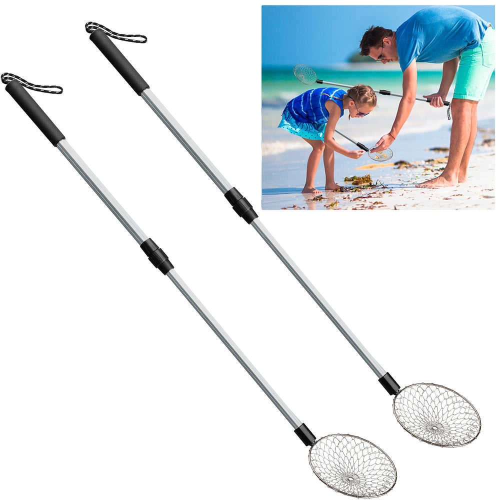 Sfcddtlg beach sand sifter with extended handle for easier beach treasure hunting.