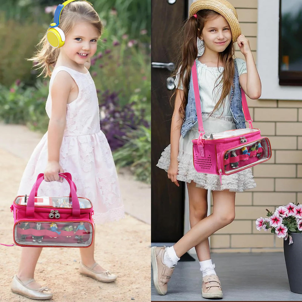 SFYBYHEART travel bag stores Toniebox and accessories compactly for family trips.