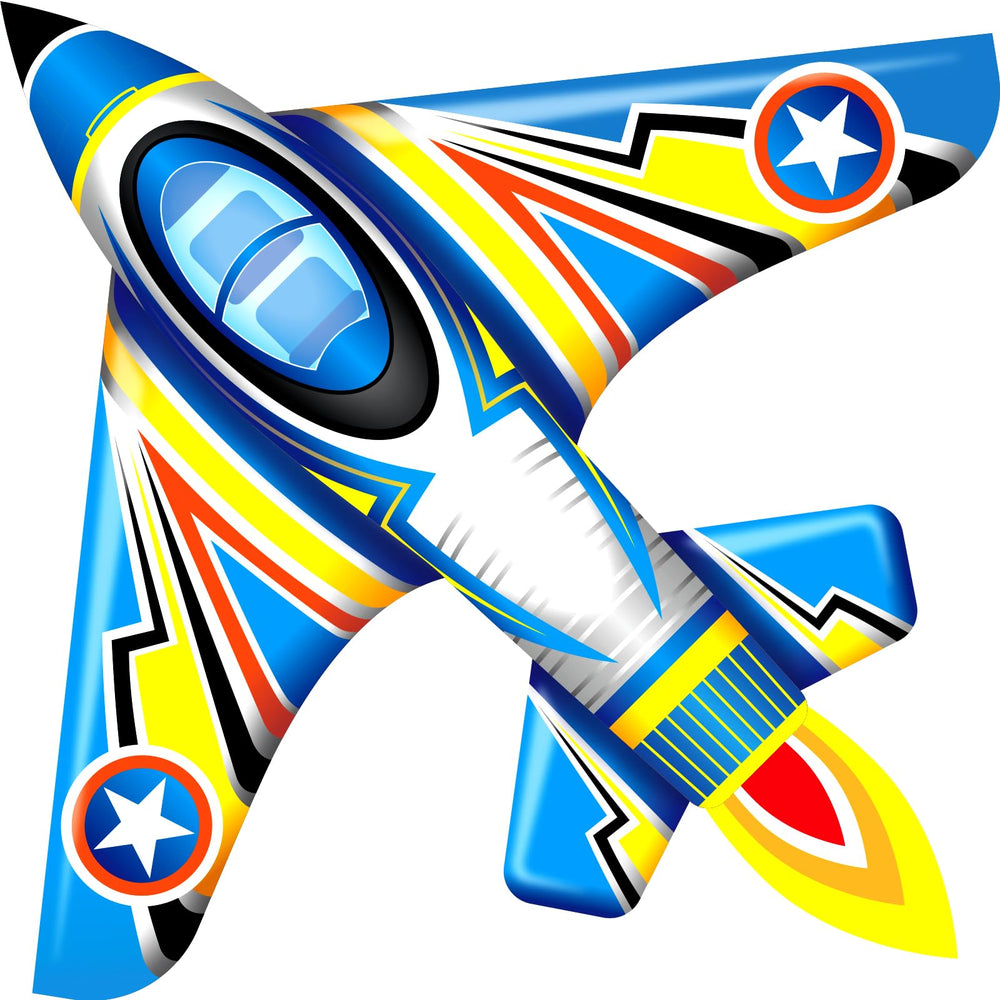 SGftre blue fighter plane kite, beginner-friendly and easy handling