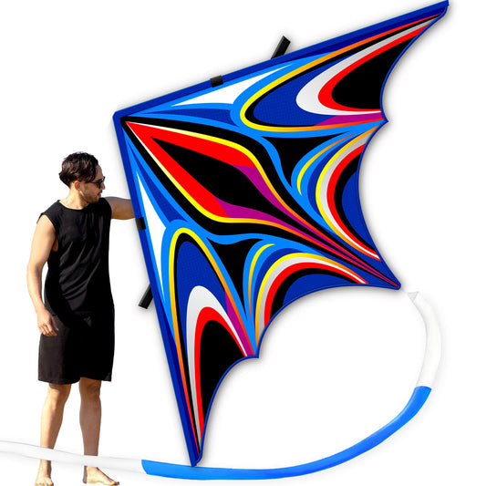 SGftre Delta Kite blue large for kids and adults, easy to fly at the beach.