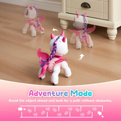 SGILE unicorn robot charging with USB cable for longer play sessions