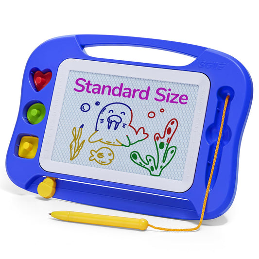 SGILE magnetic drawing board with four color zones for colorful doodles.