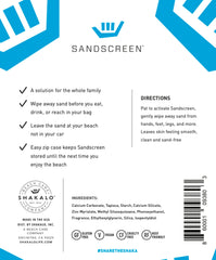 SHAKALO SANDSCREEN packaging designed for travel and reef-friendly formula.