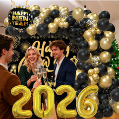Shanmorine 2026 number balloons 32inch provide bold year focal point.