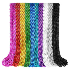SHAOQINLIN Mardi Gras beads necklace, 100 pieces, vibrant colors for festive decorations.