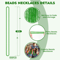 SHAOQINLIN St. Patrick's Day beads in bright green for parade throws and costumes.