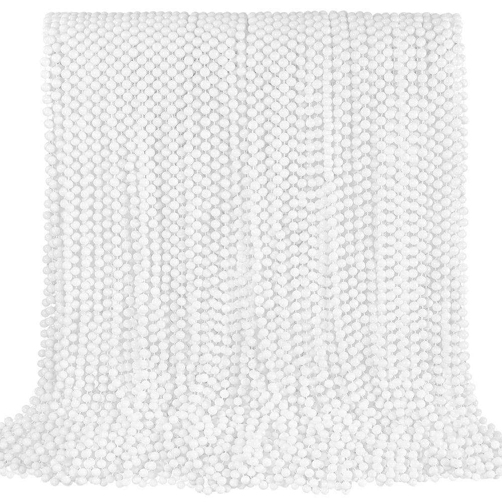 SHAOQINLIN white bead necklaces 33-inch pack for Mardi Gras and celebrations.
