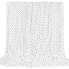 SHAOQINLIN white bead necklaces 33-inch pack for Mardi Gras and celebrations.
