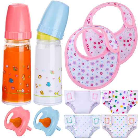 Shappy disappearing milk bottle for realistic doll feeding play.