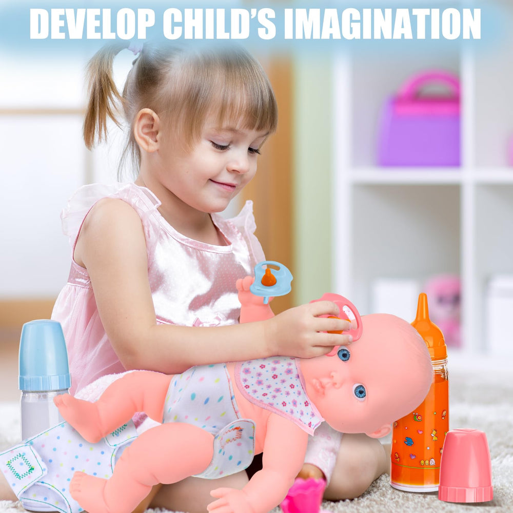 Shappy feeding set completes full doll care sessions.