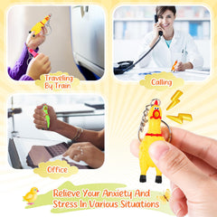 Shappy mini chicken keychain as backpack accent, versatile gift idea.