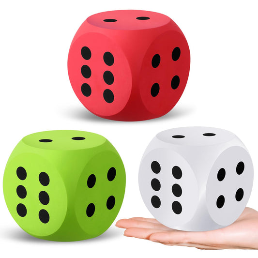 Shappy foam dice 3 inch red close-up for tactile math practice and safe play