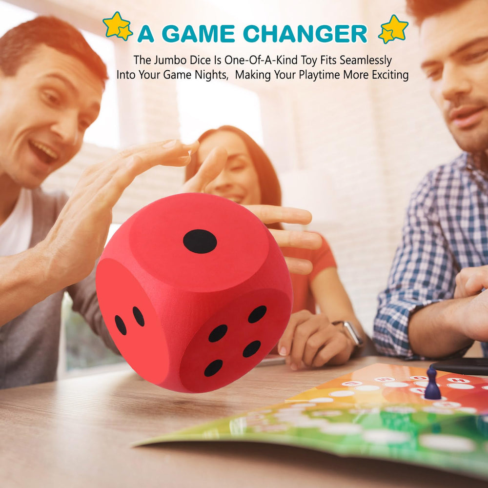 Shappy 6-inch foam dice detail shows soft, lightweight construction.