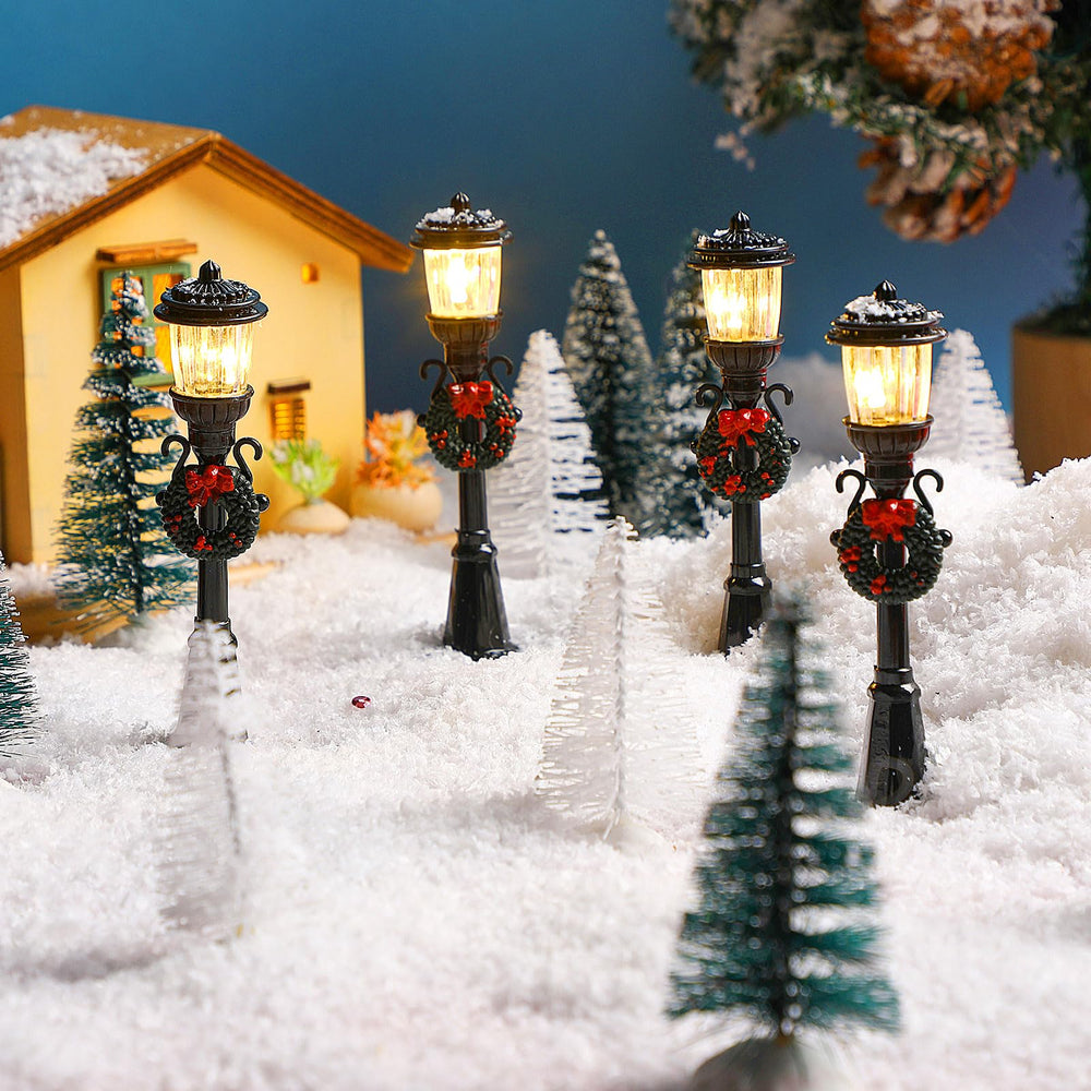 Shappy festive dollhouse scene features warm LED glow