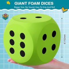 Shappy large foam dice for educational play and learning activities in green.