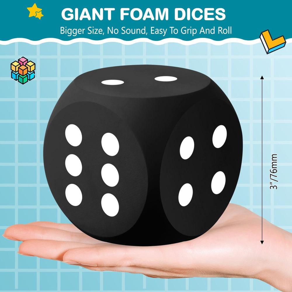 Shappy foam dice in six colors, safe EVA foam for classroom use.