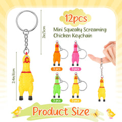 Shappy pink squeaky chicken keychain close-up on a bag adds playful flair.
