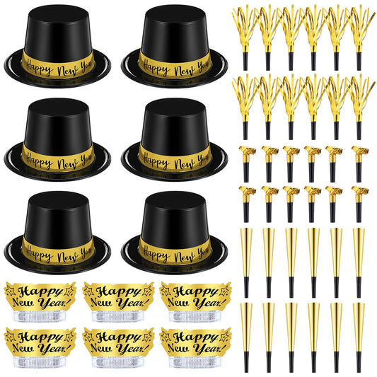 Shappy New Year top hat in black and gold for festive photos