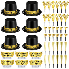 Shappy New Year top hat in black and gold for festive photos