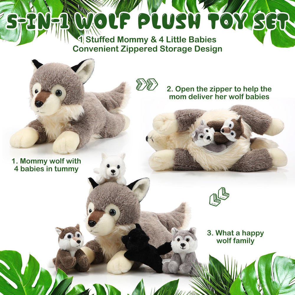 Shappy Wolf Family Set 16-inch mommy wolf for bedtime companionship