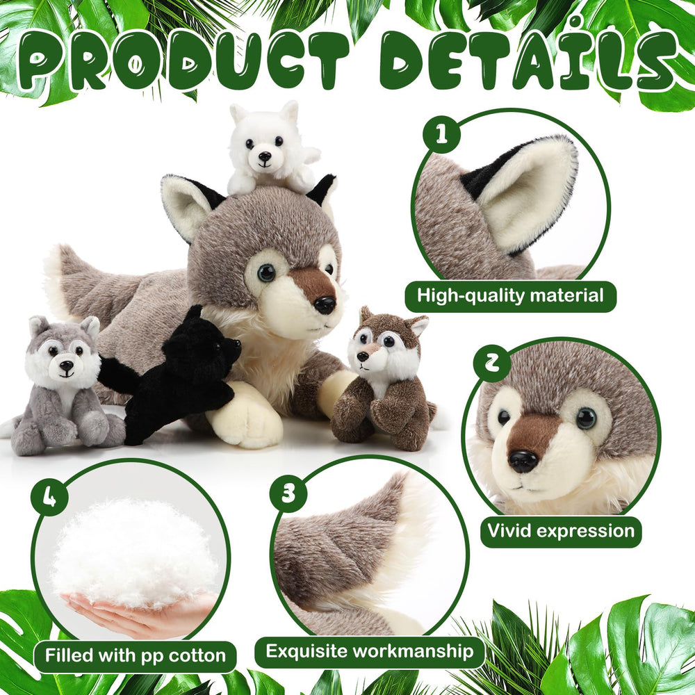 Shappy Wolf Family Set soft plush fabric for gentle, comforting hugs